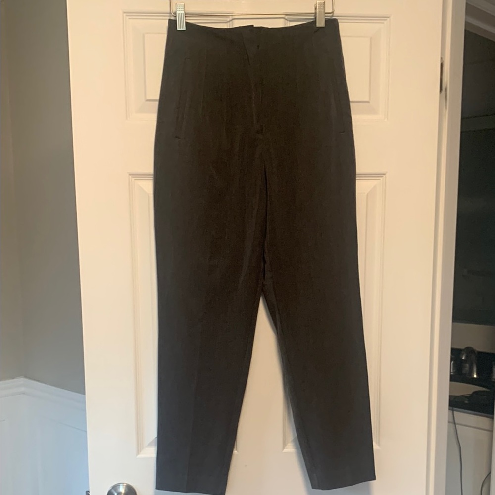Zara Gray Structured High-Waisted Trousers